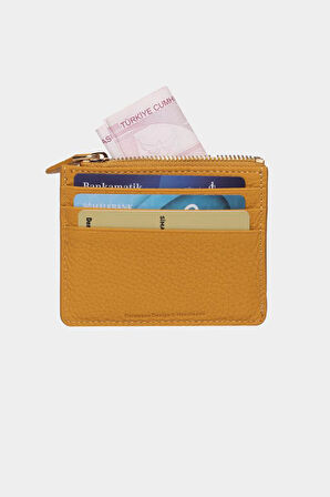 Grande Hakiki Deri Erkek Cüzdan Flother-Sarı 820