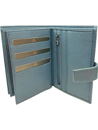 Grande Hakiki Deri Erkek Cüzdan Buz Mavi 2462
