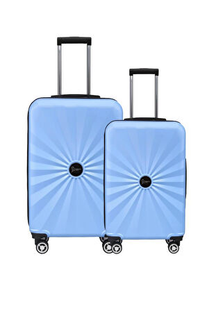 2'li Valiz Seti Polikarbon Büyük Boy - Orta Boy Valiz Mavi 1809