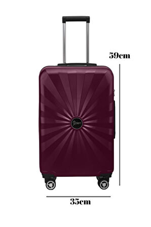 Kabin Boy %100 Polikarbon Valiz 4x2 Teker Bordo 1809
