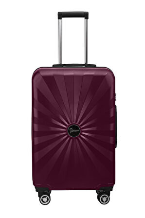 Orta Boy %100 Polikarbon Valiz 4x2 Teker Bordo 1809