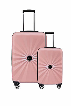 2'li Valiz Seti Polikarbon Büyük Boy – Kabin Boy Valiz Rose 1809