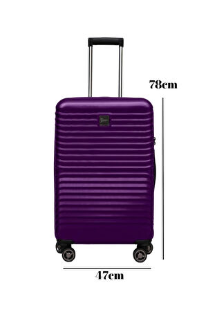 Büyük Boy %100 Polikarbon Valiz Mürdüm 1811