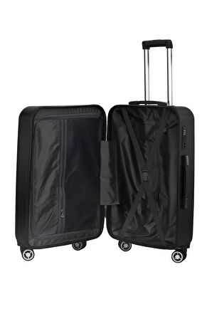 Büyük Boy %100 Polikarbon Valiz Parlak Siyah 1815