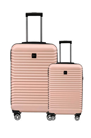 2'li Valiz Seti Polikarbon Büyük Boy – Kabin Boy Valiz Pudra 1811