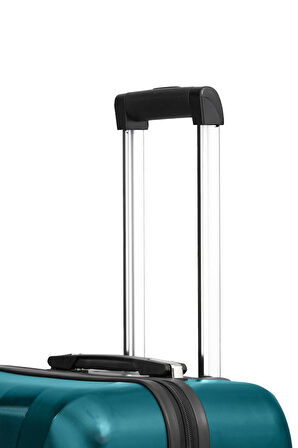 2'li Valiz Seti Polikarbon Orta Boy - Kabin Boy Valiz Petrol 1808