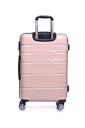 2'li Valiz Seti Polikarbon Orta Boy - Kabin Boy Valiz Pudra 1807