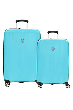 Pierre Cardin 2'li Valiz Seti Orta Boy - Kabin Boy Aqua 04pc6500