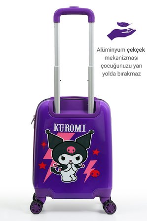Lisanslı Kuromi Policarbon Çocuk Valizi Mor 2987