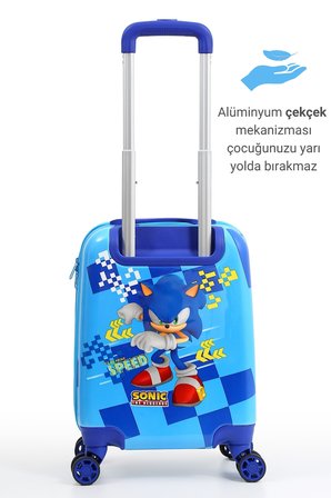 Lisanslı Sonic Policarbon Çocuk Valizi Mavi 2992