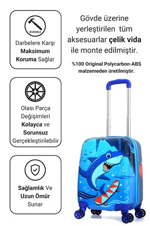 Baby Shark Policarbon Çocuk Valizi 0249