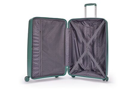 Benetton 2'li Set Büyük Ve Orta Boy %100 Polipropilen Valiz Yeşil 14Bnt8001