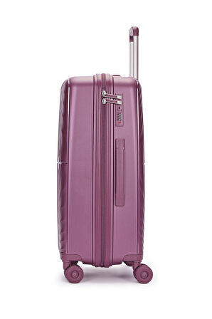 Benetton 2'li Set Orta Ve Kabin Boy %100 Polipropilen Valiz Bordo 14Bnt8002