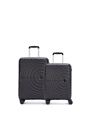Benetton 2'li Set Orta Ve Kabin Boy %100 Polipropilen Valiz Siyah 14Bnt8002