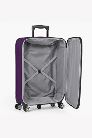 Louisiana Polo Battal Boy Bolonya Kumaş Valiz Mor 2308