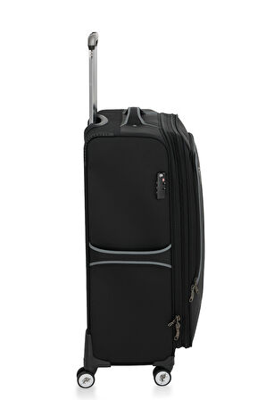 U.S. Polo Assn. 2'li Valiz Seti Büyük ve Orta Boy Lüx Kumaş Valiz Siyah 24020