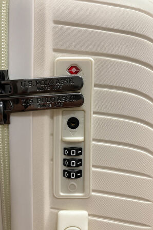 U.S. Polo Assn. Polipropilen Kırılmaz 2'li Valiz Seti Büyük ve Orta Boy Beyaz 24074