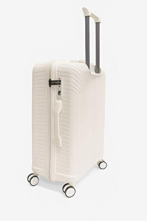 U.S. Polo Assn. Polipropilen Kırılmaz 2'li Valiz Seti Büyük ve Kabin Boy Beyaz 24074