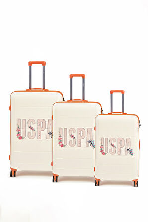U.S. Polo Assn. Polipropilen Kırılmaz 3'lü Valiz Seti Beyaz 24060