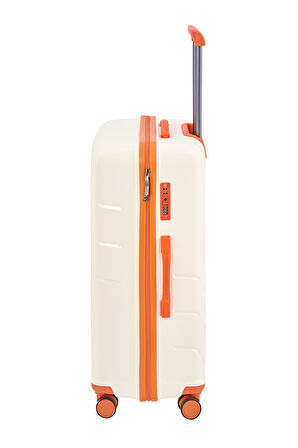 U.S. Polo Assn. Polipropilen Kırılmaz 2'li Valiz Seti Büyük ve Orta Boy Beyaz 24060