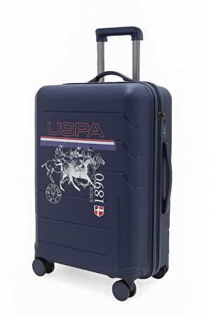 U.S. Polo Assn. Polipropilen Kırılmaz 3'lü Valiz Seti Lacivert 24053