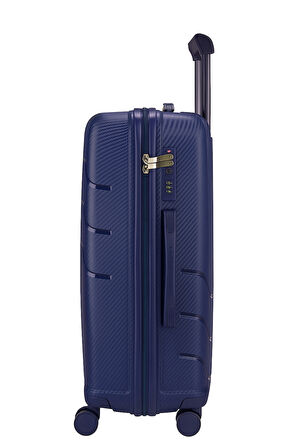 U.S. Polo Assn. Polipropilen Kırılmaz 3'lü Valiz Seti Lacivert 24053