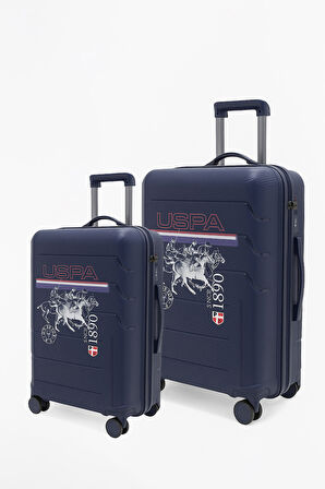U.S. Polo Assn. Polipropilen Kırılmaz 2'li Valiz Seti Büyük ve Kabin Boy Lacivert 24053