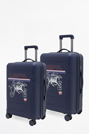 U.S. Polo Assn. Polipropilen Kırılmaz 2'li Valiz Seti Orta ve Kabin Boy Lacivert 24053