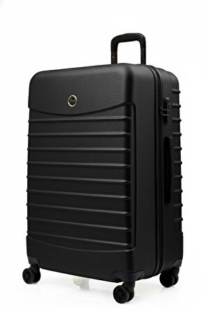 Büyük Boy Valiz 4x2 Teker Siyah-Siyah 1168-S