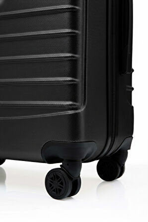 Orta Boy Valiz 4x2 Teker Siyah-Siyah 1168-S