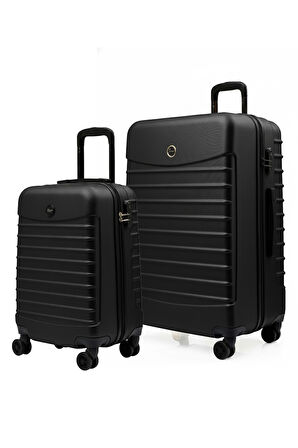 2'li Valiz Seti Büyük Boy - Kabin Boy Siyah-Siyah 1168-S