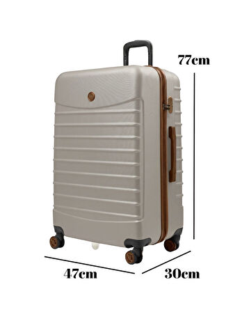 Büyük Boy Valiz 4x2 Teker Vizon-Taba 1168