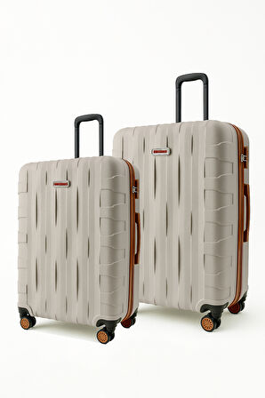 2'li Valiz Seti Büyük Boy - Orta Boy Vizon-Taba 1167