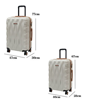2'li Valiz Seti Büyük Boy - Orta Boy Vizon-Taba 1167