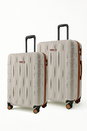 2'li Valiz Seti Orta Boy - Kabin Boy Vizon-Taba 1167