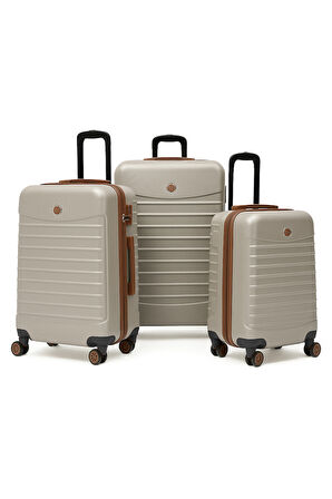 3'lü Valiz Seti Büyük Boy - Orta Boy - Kabin Boy Vizon-Taba 1168