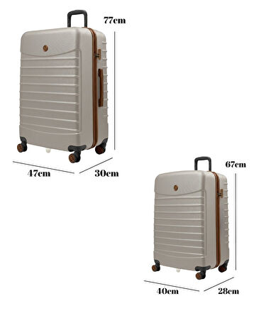 2'li Valiz Seti Büyük Boy - Orta Boy Vizon-Taba 1168