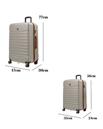 2'li Valiz Seti Büyük Boy - Kabin Boy Vizon-Taba 1168