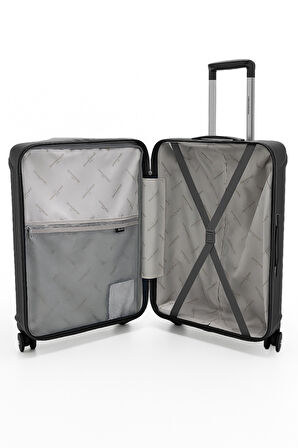 Pierre Cardin Büyük Ve Orta Boy 2'li Set %100 Polipropilen Valiz Siyah 04PC7090