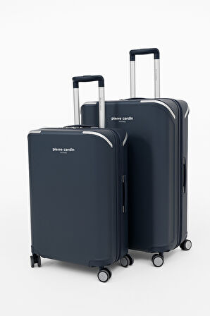 Pierre Cardin Büyük Ve Orta Boy 2'li Set %100 Polipropilen Valiz Lacivert 04PC7090