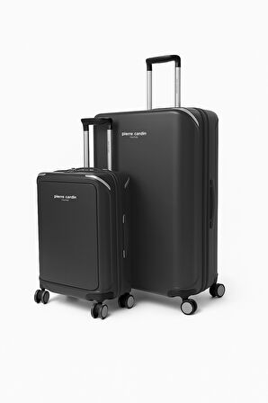 Pierre Cardin Büyük Ve Kabin Boy 2'li Set %100 Polipropilen Valiz Siyah 04PC7090
