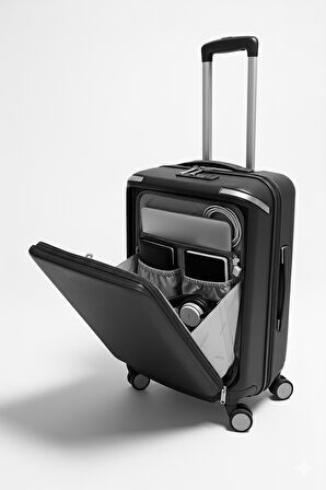 Pierre Cardin Büyük Ve Kabin Boy 2'li Set %100 Polipropilen Valiz Siyah 04PC7090