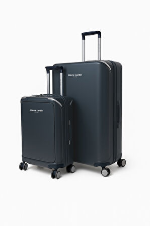 Pierre Cardin Büyük Ve Kabin Boy 2'li Set %100 Polipropilen Valiz Lacivert 04PC7090
