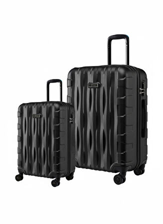 2'li Valiz Seti Büyük Boy - Kabin Boy Siyah-Siyah 1167-S