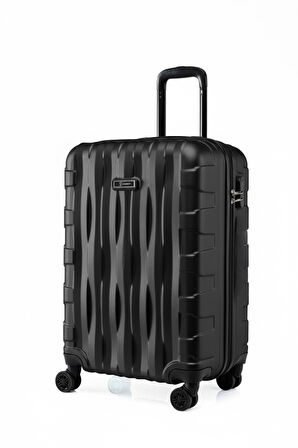 3'lü Valiz Seti Büyük Boy - Orta Boy - Kabin Boy Siyah-Siyah 1167-S