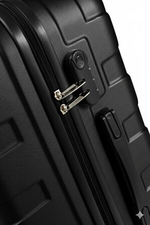 Büyük Boy Valiz 4x2 Teker Siyah-Siyah 1167