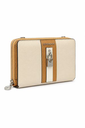 Silver Polo Çapraz Askılı Kadın Çanta Bej.Taba 1038