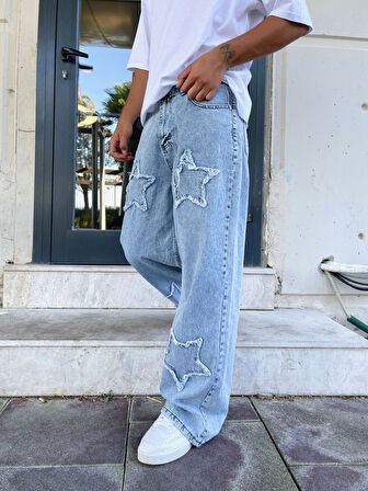 Premium Starry Patch Baggy Pantolon