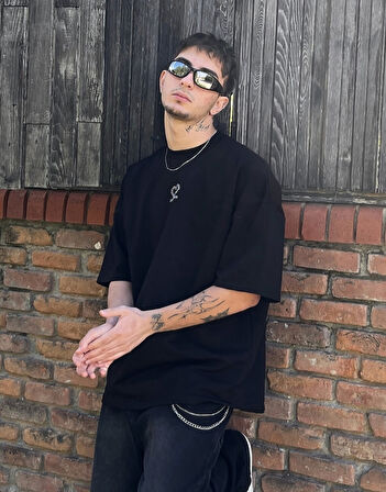 22 Taşlı Designer Oversize Tişört