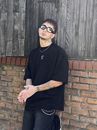 22 Taşlı Designer Oversize Tişört